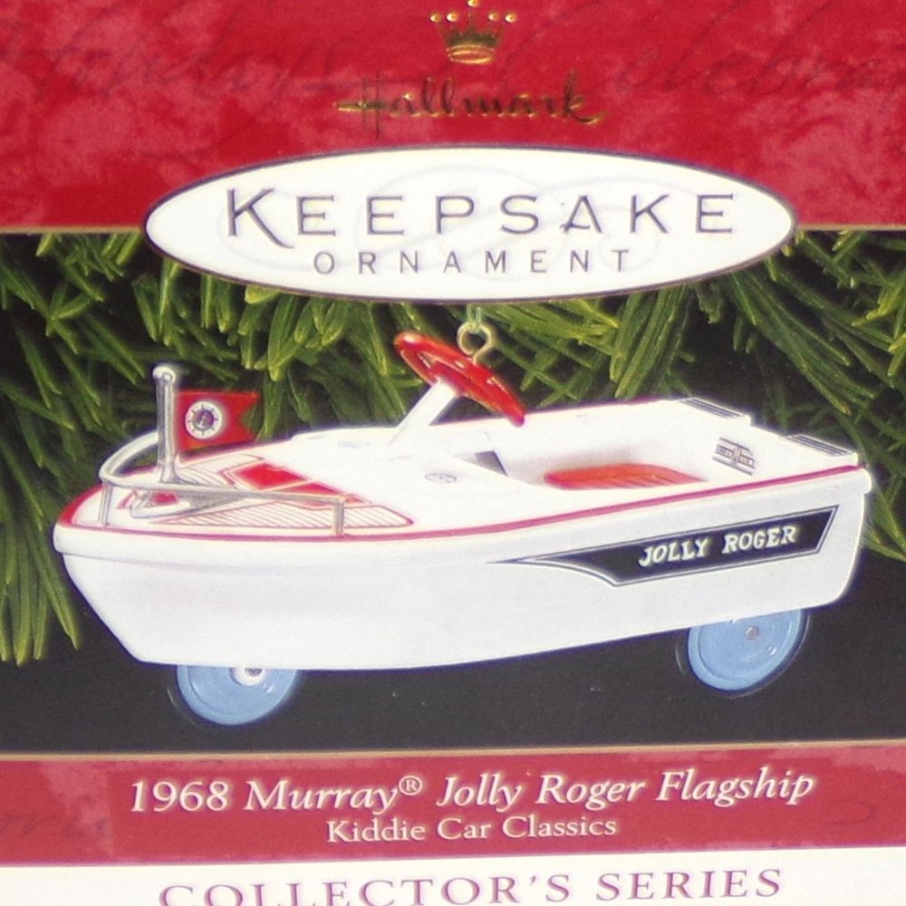 HALLMARK KEEPSAKE ORNAMENT "1968 MURRAY JOLLY ROGER FLAGSHIP KIDDIE CAR SO COOL!
